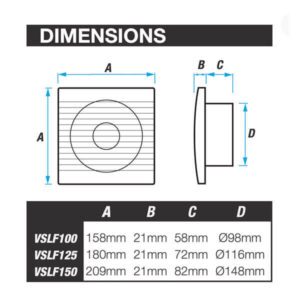 Ventair 100mm Slimline Exhaust Fan - Image 2