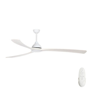 Fanco Sanctuary DC Ceiling Fan with Solid Timber Whitewash Blades - White 92"