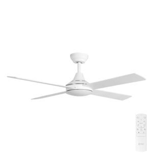 Claro Summer DC Ceiling Fan - White with Timber Blades 48"