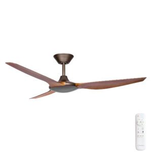 Three Sixty Delta DC Ceiling Fan - Oil Rubbed Bronze with Koa Blades 56"