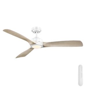 Mercator Ikuü Minota Smart DC Ceiling Fan with CCT LED Light and Remote - White and Light Timber 52"