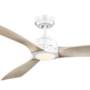 Mercator Ikuü Minota Smart DC Ceiling Fan with CCT LED Light and Remote - White and Light Timber 52" - Image 2