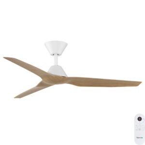 Fanco Infinity-iD DC Ceiling Fan SMART/Remote - White with Beechwood Blades 48"