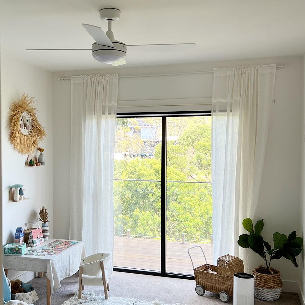 eco silent ceiling fan in childrens bedroom