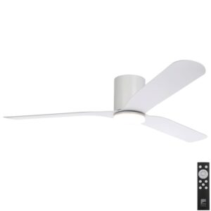 Eglo Iluka DC Low Profile Ceiling Fan with Dimmable CCT LED Light - White 52"