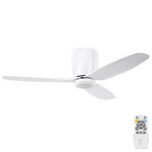 Eglo Seacliff DC Low Profile Ceiling Fan with Dimmable CCT LED Light - White 44"