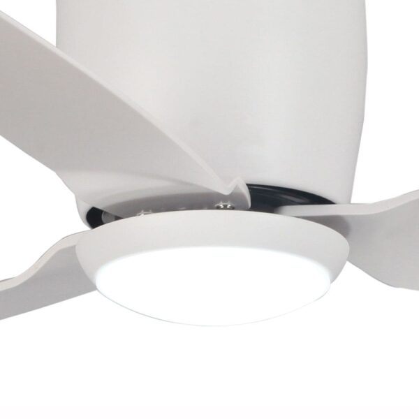 Claro Whisper Low Profile DC Ceiling Fan with LED Light - White 44"