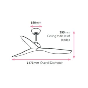 whisper 58 inch ceiling fan dimensions