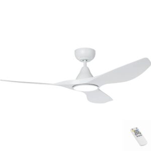 Eglo Surf DC Ceiling Fan with LED Light - White 48"