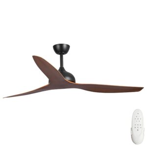 Fanco Eco Style DC Ceiling Fan - Black with Koa Blades 60"