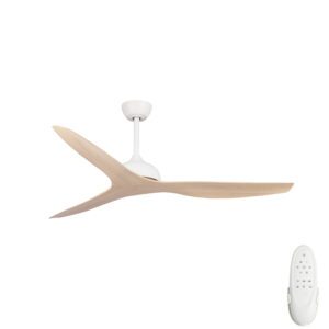 Fanco Eco Style DC Ceiling Fan - White with Beechwood Blades 60"