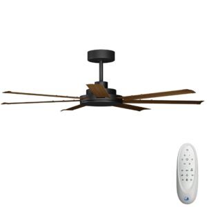 Calibo Alula SMART DC Ceiling Fan - Black with Koa Blades 60"