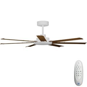 Calibo Alula SMART DC Ceiling Fan - White with Koa Blades 60"