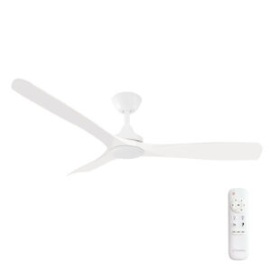 Three Sixty Spitfire DC Ceiling Fan with LED Light - White 52"