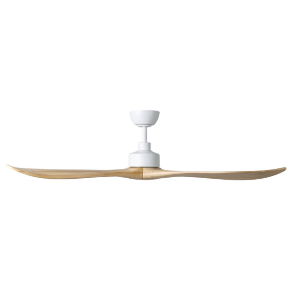 Eglo Currumbin DC Ceiling Fan with LED Light - White with Natural Blades 80"