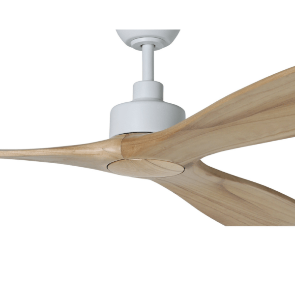 Eglo Currumbin DC Ceiling Fan with LED Light - White with Natural Blades 80"