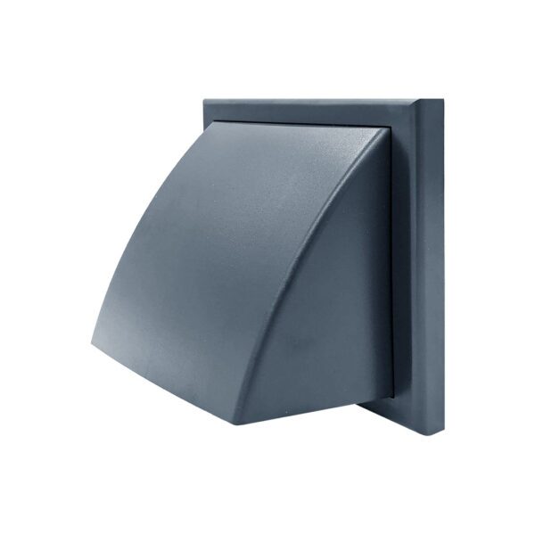 Round Fixed Louvre Wall Vent 150mm with Flyscreen - Dark Grey