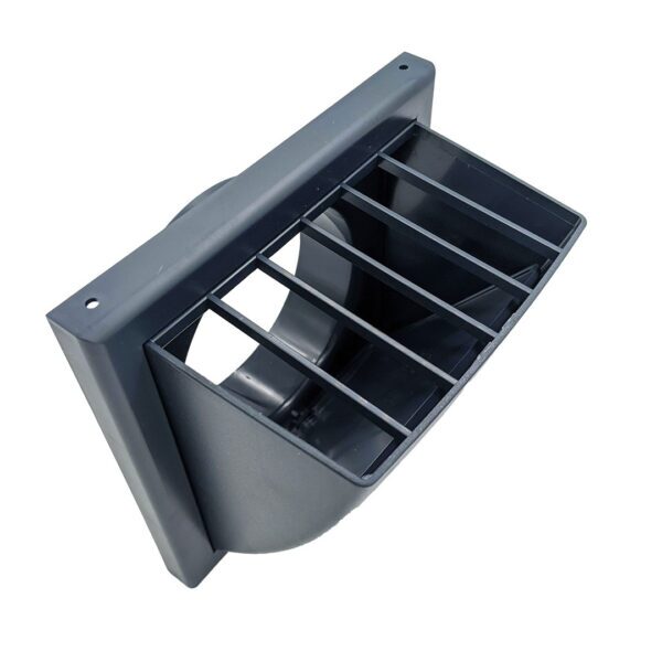 Round Fixed Louvre Wall Vent 150mm with Flyscreen - Dark Grey