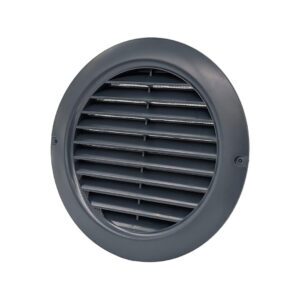 Round Fixed Louvre Wall Vent 150mm with Flyscreen - Dark Grey