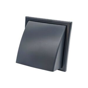 Round Fixed Louvre Wall Vent 150mm with Flyscreen - Dark Grey