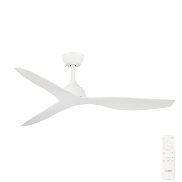 Claro Whisper DC Ceiling Fan - White 52"