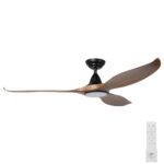 Eglo Noosa DC Ceiling Fan - Black with Teak Blades 60"