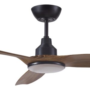 Ventair Skyfan DC Ceiling Fan with CCT LED Light - Black and Teak 52" - Image 3