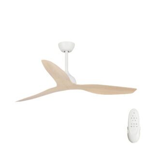 Fanco Eco Style DC Ceiling Fan - White & Beechwood 52"