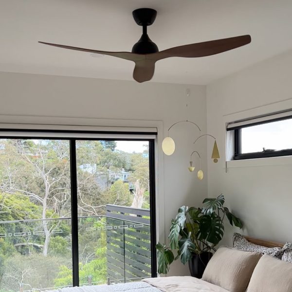 Fanco Eco Style DC Ceiling Fan - Black & Koa 52"