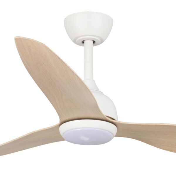 Fanco Eco Style DC Ceiling Fan with CCT LED Light - White & Beechwood 52"