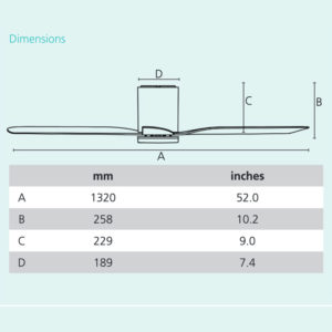 eglo Seacliff with light dimensions 132cm