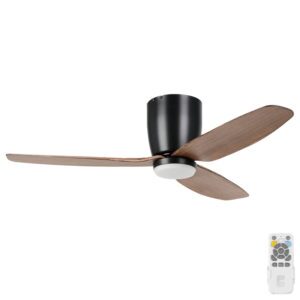 eglo seacliff black ceiling fan with walnut blades