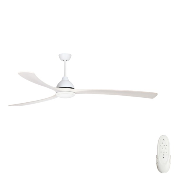 Fanco Sanctuary DC Ceiling Fan with Remote and Dimmable CCT LED - Black with Teak Blades 86"