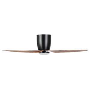 Eglo Seacliff DC Low Profile Ceiling Fan with Dimmable CCT LED Light - Black with Light Walnut Blades 44" - Image 4