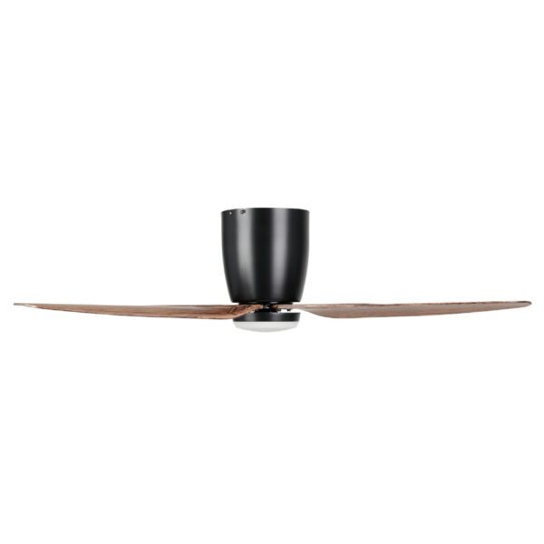 Eglo Seacliff DC Low Profile Ceiling Fan with Dimmable CCT LED Light - Black with Light Walnut Blades 44"