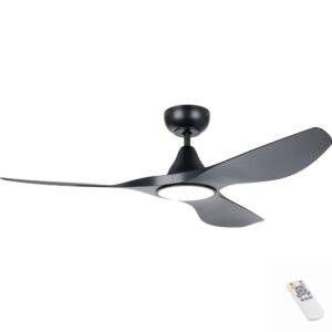 Eglo Surf DC Ceiling Fan with LED Light - Black 48"