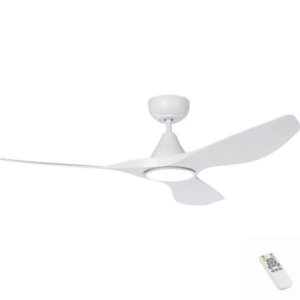 Eglo Surf DC Ceiling Fan with LED Light - White 48"