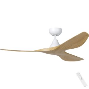 Eglo Surf DC Ceiling Fan - White with Oak Blades 48"