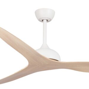 Fanco Eco Style DC Ceiling Fan - White with Beechwood Blades 60" - Image 2