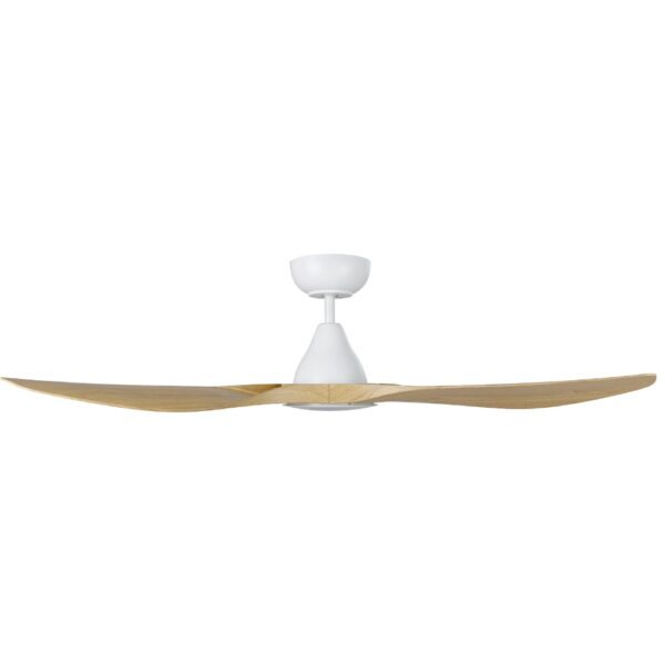 Eglo Surf DC Ceiling Fan with LED Light - White with Oak Blades 52"