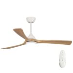 Fanco Sanctuary DC Ceiling Fan with LED Light - White with Natural Blades 52"