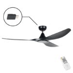 Eglo Surf SMART DC Ceiling Fan with LED Light - Black 60"