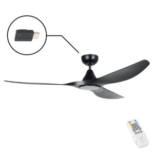 Eglo Surf SMART DC Ceiling Fan with LED Light - Black 60" - Image 1