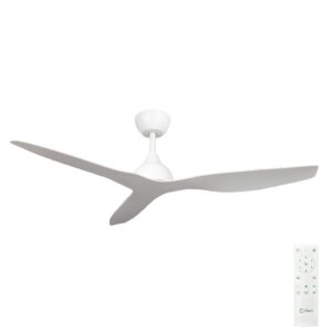 Claro Whisper IP66 DC Outdoor Ceiling Fan - White 52"