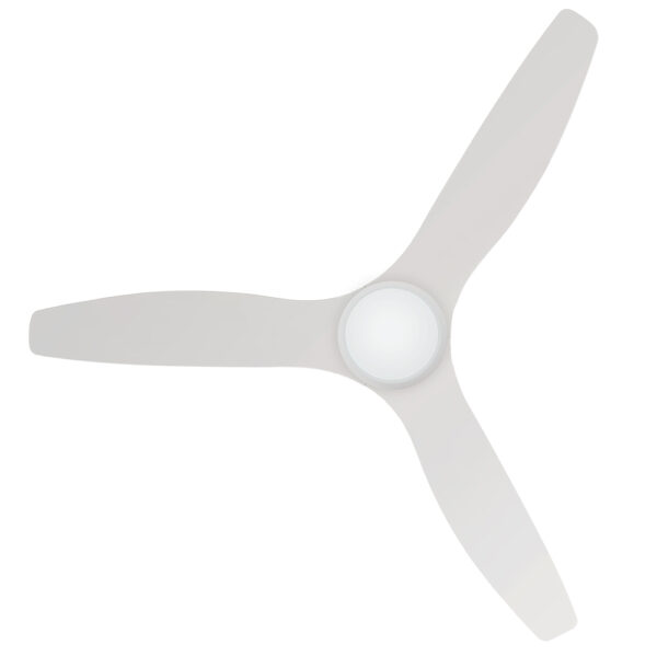 Claro Whisper IP66 DC Outdoor Ceiling Fan with LED Light - White 58"