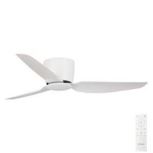 Claro Whisper Low Profile DC Ceiling Fan - White 44"