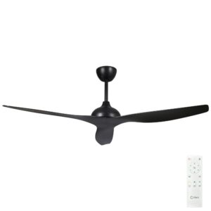 Claro Whisper IP66 DC Outdoor Ceiling Fan - Black 58"