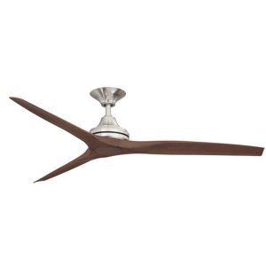 Spitfire V2 Ceiling Fan - Brushed Nickel With Walnut Plastic Blades 60"