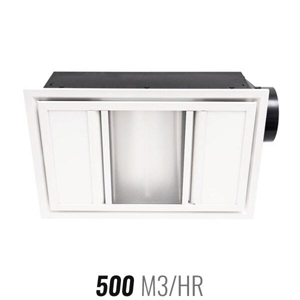 Mercator Domino 3-in-1 Exhaust Fan White with CCT LED Lights