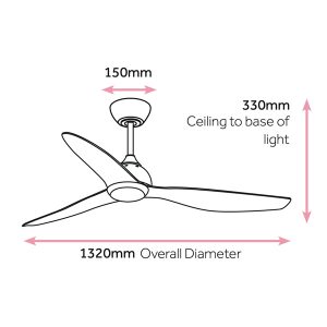 Claro Whisper DC Ceiling Fan with CCT LED Light - White 52" - Image 4